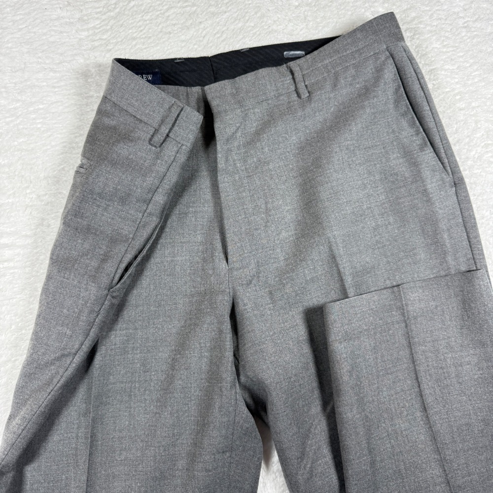 J.Crew Dress Pants Mens 36/32 Gray Wool Flat Front Trousers RN77388